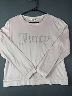 NWOT Juicy Couture Pink Velour Sleepwear Lounge Top Women’s Size L Jeweled